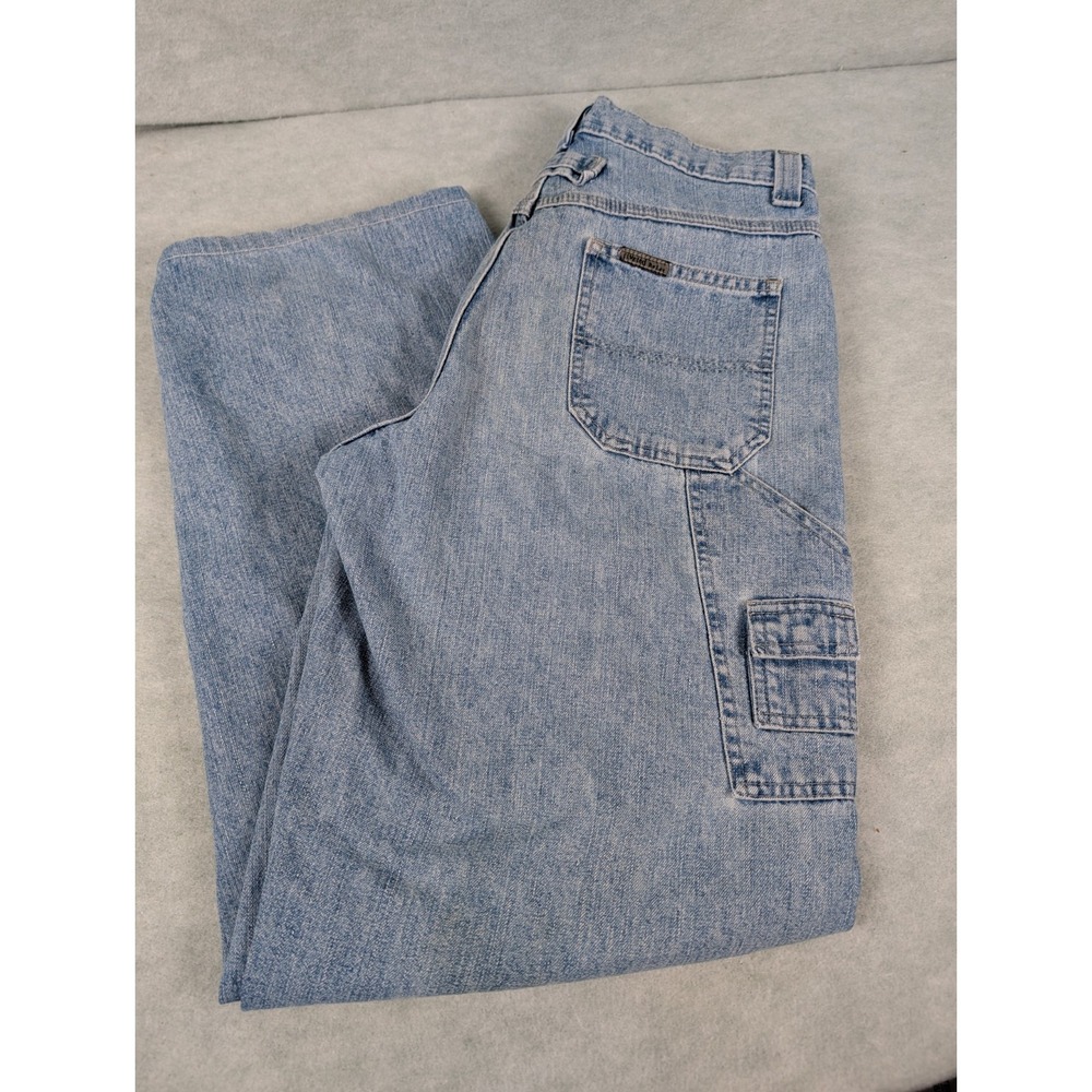 Riveted by Lee Jeans Womens Sz 12-14 Blue Carpenter Utility Denim (32x30)
